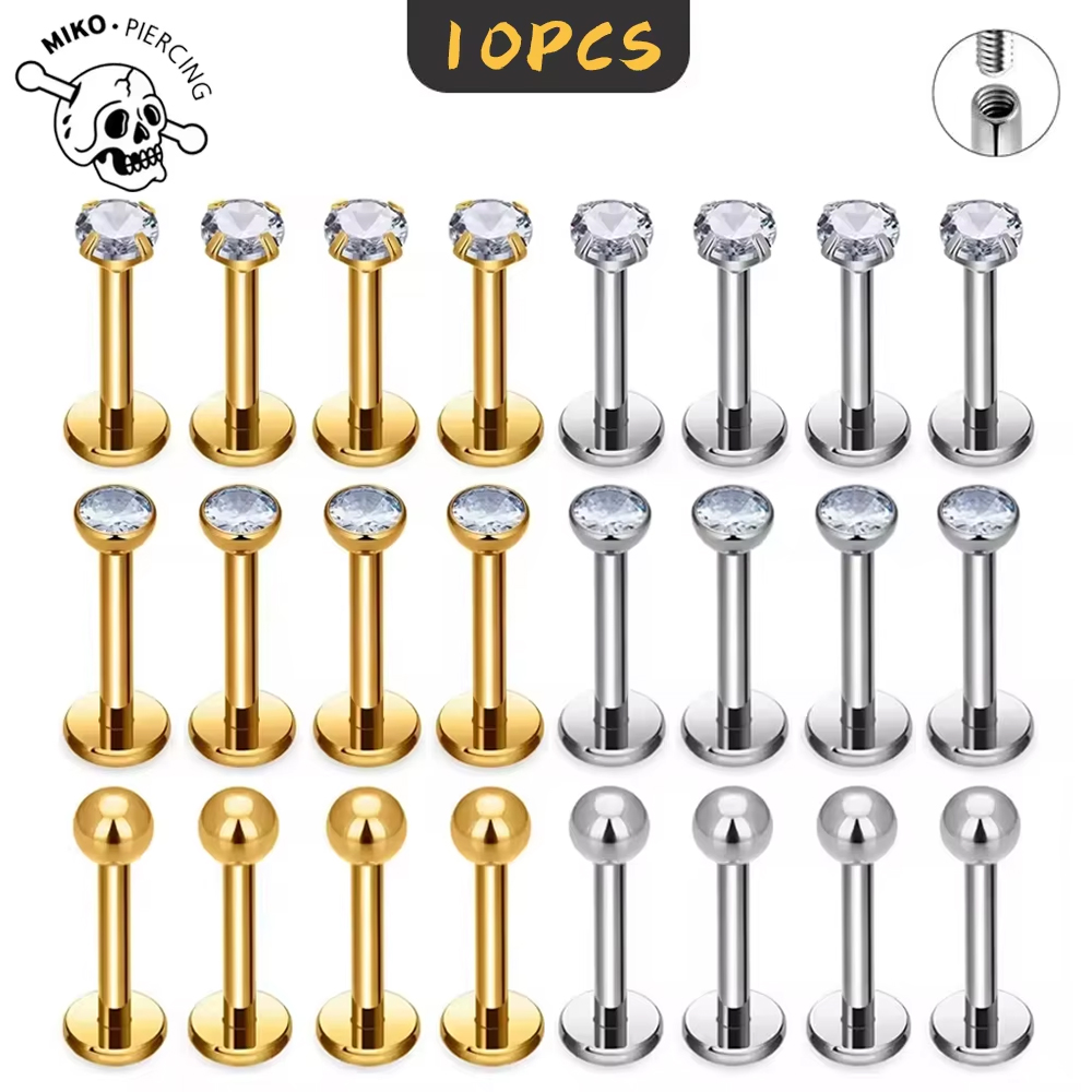 Zoor Body Jewelry - 10 шт. титановых лабретов ASTM F136