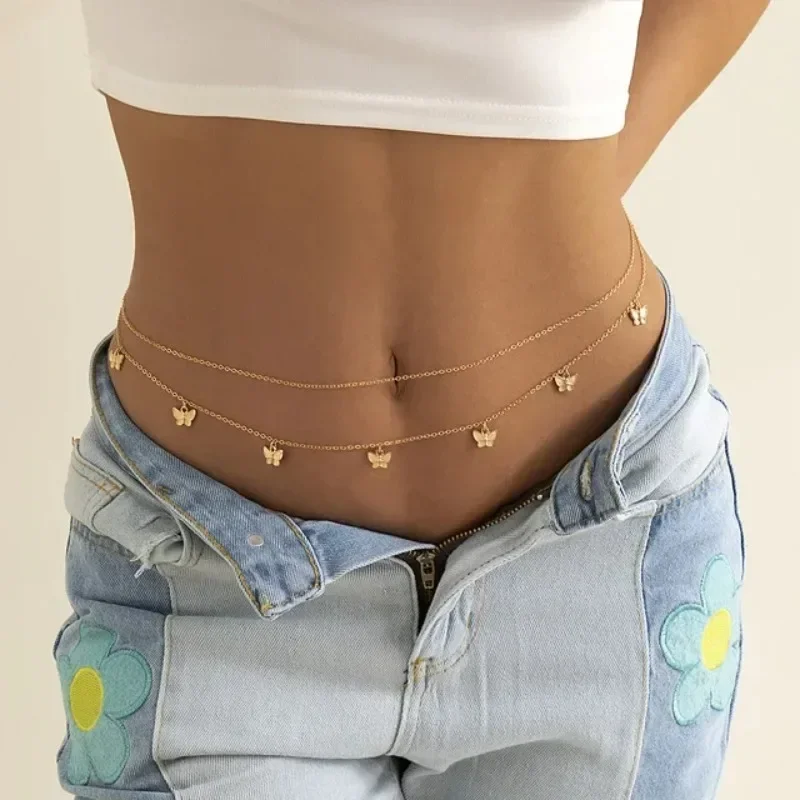 Body Jewelry Ends - Новый очаровательный сексуальный двухслойный цепочка-бабочка для