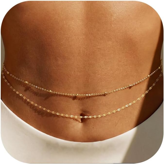 Body Jewelry Ends - Позолоченная цепочка на талию 14K, многослойные