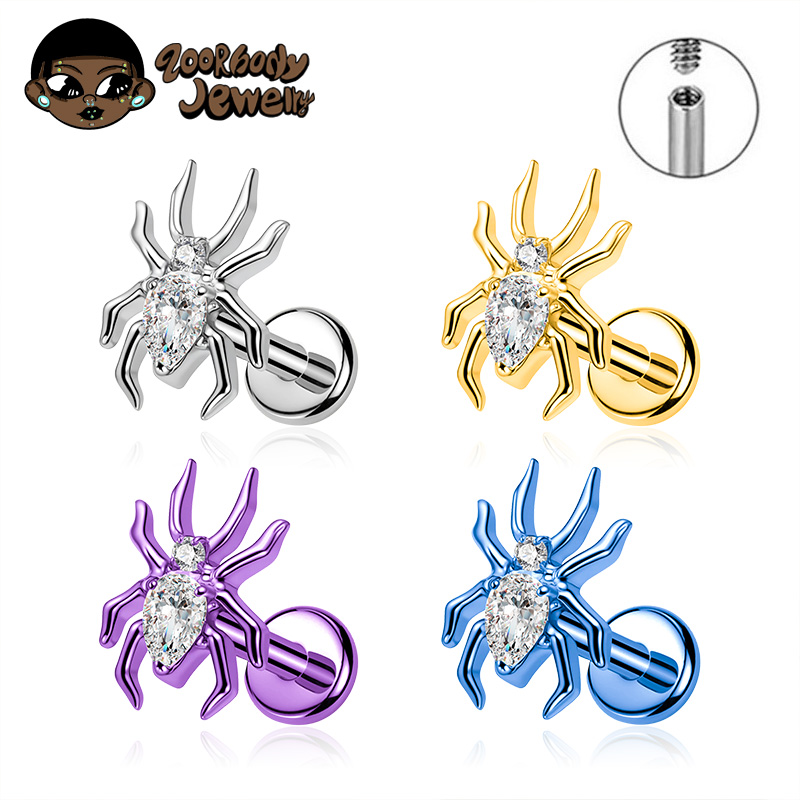 Zoor Body Jewelry - ASTM F136 Титан 16G 18G Паук