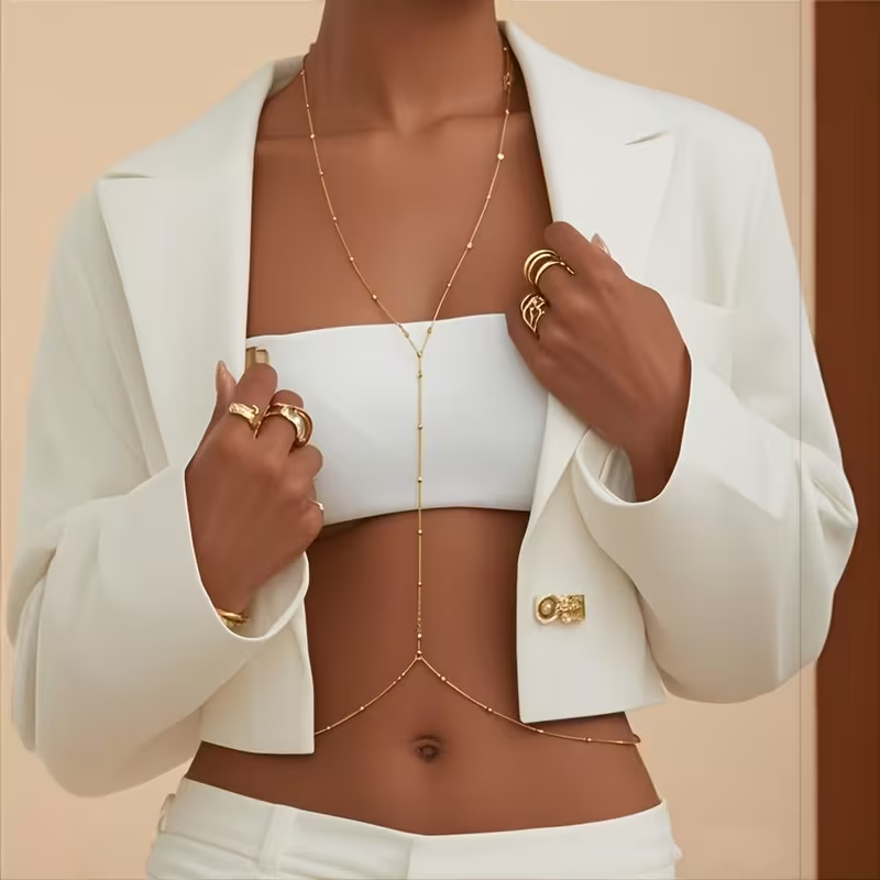 Модная простая цепочка с бусин – обзор и цена Body Jewelry Ends