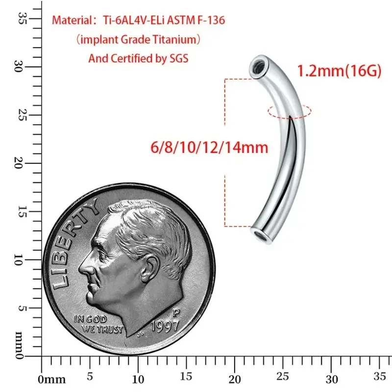 10 шт./лот ASTM F136 титановая – обзор и цена Zoor Body Jewelry