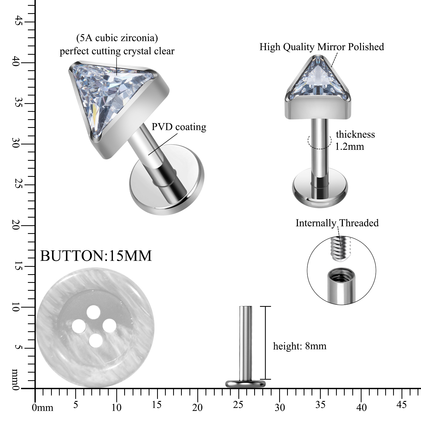 Титановые лабреты ASTM F136 с  – обзор и цена Zoor Body Jewelry