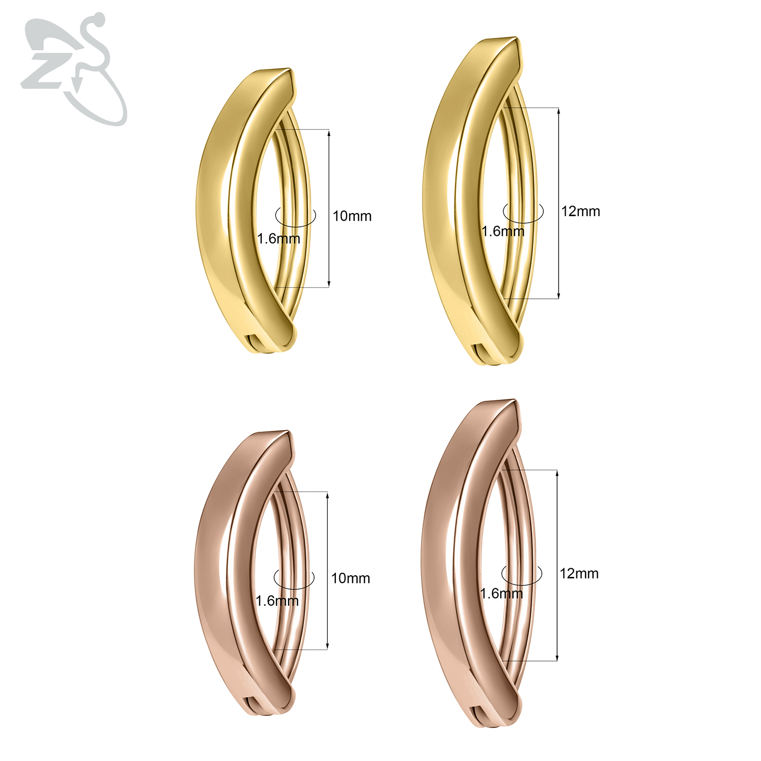 ZS 1 шт., золотой цвет, 14 К,  – обзор и цена Zs Body Jewelry
